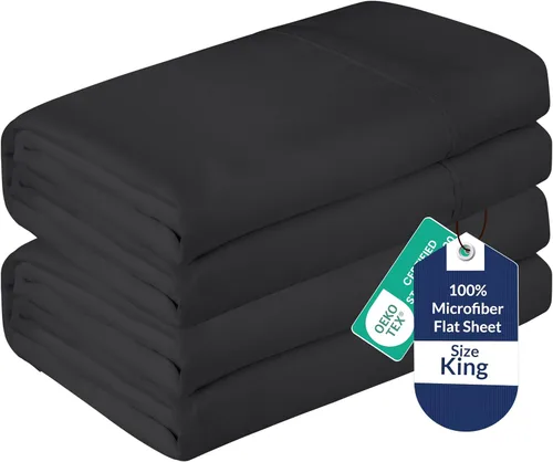Vista 15 de Royale Linens Juego de 6 sábanas encimeras a granel, sábanas superiores, microfibra suave de 1800, resistente a las arrugas y a las manchas