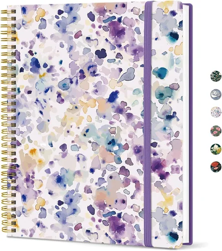 Vista 19 de Taja Diario Grande con Líneas en Espiral para Mujeres, Cuadernos de 8.5" x 11" para Trabajo con Rayado Universitario, Cuadernos A4 Estéticos Bonitos