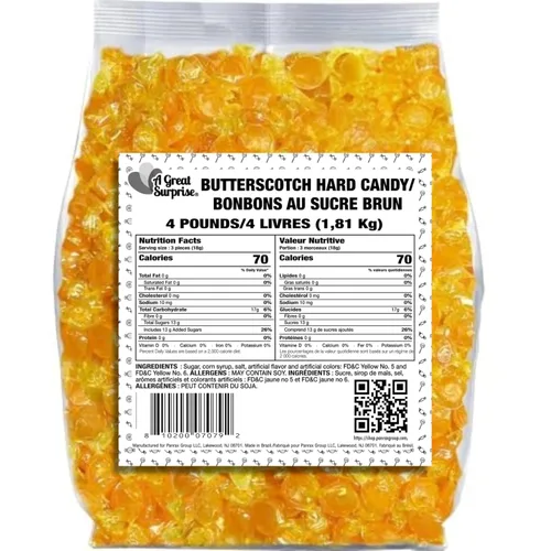 Vista 2 de A Great Surprise Caramelo duro de mantequilla prémium – 4 libras – Botones de caramelo de caramelo envueltos individualmente – Caramelo clásico