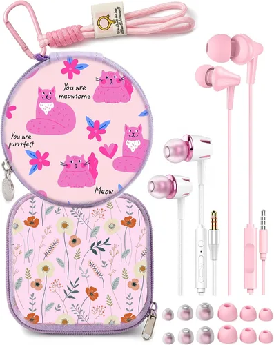 Vista 13 de 2 paquetes de auriculares para niños (azulvioleta) GOGOSINIS 2-Pack Teens Wired Student Earbuds with Carabiner Clips to Attach on School