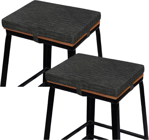 Vista 9 de baibu Cojines rectangulares de espuma viscoelástica, de doble capa, antideslizantes para sillas de comedor, cojines para taburete de banco de cocina