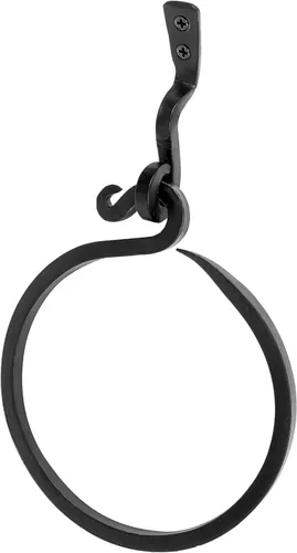 Vista 2 de Anillo de toalla de hierro forjado: un toque de encanto artesanal a tu cocina o baño con nuestro toallero hecho a mano. Fabricado por herreros, este