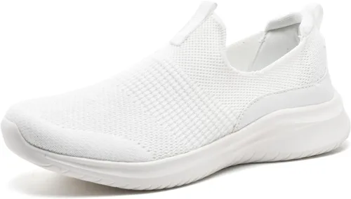 Vista 10 de TIOSEBON Zapatos deportivos para caminar sin cordones para mujer, de punto, de malla, cómodos, tenis 0c/todo negro