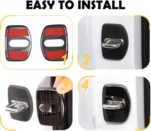 Vista 5 de CHEAYAR Cubierta protectora para cerradura de puerta de automóvil compatible con Chevrolet Corvette C8 2020-2023, cubiertas de bloqueo de puerta