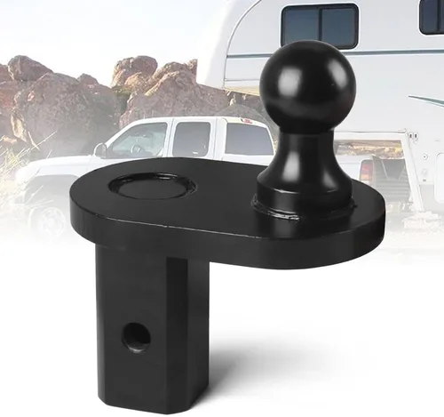 Vista 3 de Enganches de remolque de cuello de cisne compatibles con bola de giro, extensor de bola de desplazamiento de 4 pulgadas, enganche resistente