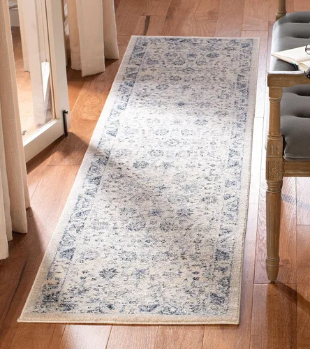 Vista 7 de SAFAVIEH Colección Charleston Alfombra de Acento - 2 pies x 5 pies, Gris & Gris Oscuro, Diseño Oriental con Efecto Desgastado, No Desprende Pelusa