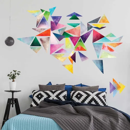 Vista 2 de Watercolor Triangle Wall Decal Kit - Create Your Own Geometric Wall Mural By Chromantics