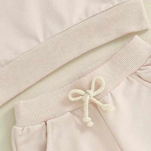 Vista 5 de CREAIRY Conjunto de 2 piezas de sudadera de manga larga para bebé y niña, 2 piezas, ropa de primavera y otoño