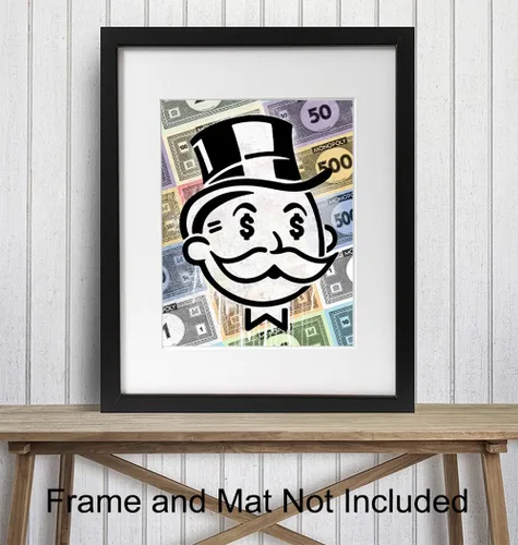 Vista 3 de Arte de pared de empresario – Decoración de pared para la oficina en casa – Arte motivacional – Póster de Alec Monopoly Style Print – Decoración
