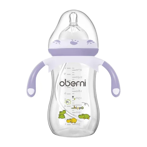 Vista 14 de Botellas para bebé Oberni, botellas de leche para niños con pajita con peso y asa antideslizante, tamaño + flujo rápido variable, 12+ meses, sin