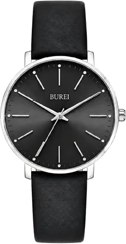 Vista 9 de BUREI Relojes de Pulsera para Mujer, Analógicos, Minimalistas, de Cuero, Cuarzo, Impermeables