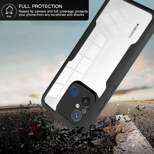 Vista 6 de CCSamll - Funda delgada para Xiaomi Redmi 12C con protector de pantalla, cuerpo completo, transparente, suave TPU, resistente a prueba de golpes