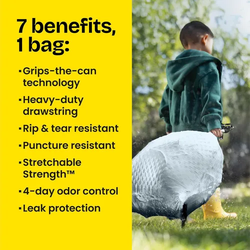 Vista 5 de Glad ForceFlex Bolsas de basura altas para cocina, 13 galones, Pine-Sol Original, 40 unidades (el paquete puede variar)