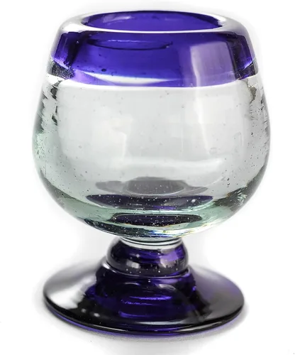 Vista 8 de Auténticos vasos de chupito de tequila mexicano soplados a mano - Juego de 4-2 oz - Mini snifters de vidrio - Base pesada - Coñac