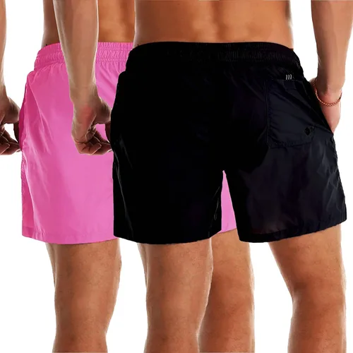 Vista 3 de YnimioAOX Paquete de 2 trajes de baño para hombre de secado rápido con forro de malla