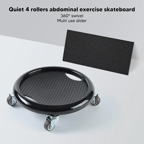 Vista 2 de Rueda de rodillo abdominal, tabla de rueda abdominal, equipo de entrenamiento abdominal para entrenamiento central (negro)