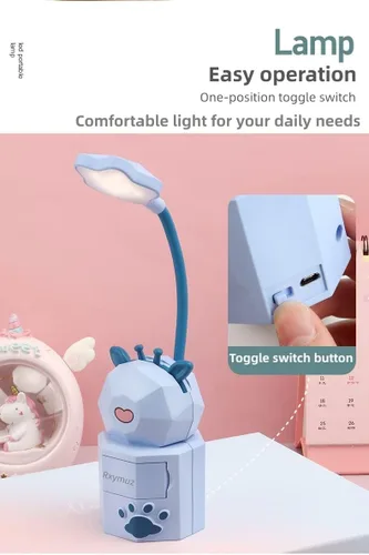 Vista 6 de Luz nocturna de lectura LED, bonita lámpara de escritorio kawaii, lámpara de escritorio plegable y bonita, lámparas de escritorio para oficina