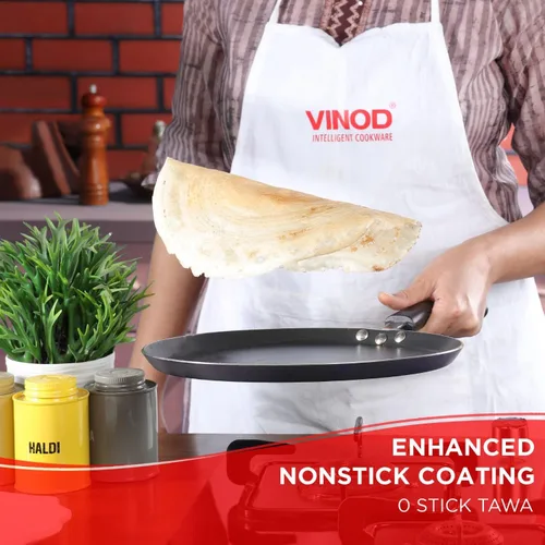 Vista 5 de Vinod Zest Omni Dosa Tawa - Plancha antiadherente (12 pulgadas), color negro