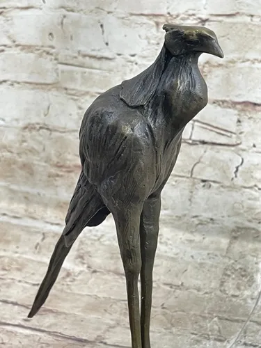 Vista 7 de Pájaro de bronce de Rembrandt Bugatti - Cigüeña de Marabou - Escultura firmada para decoración del hogar