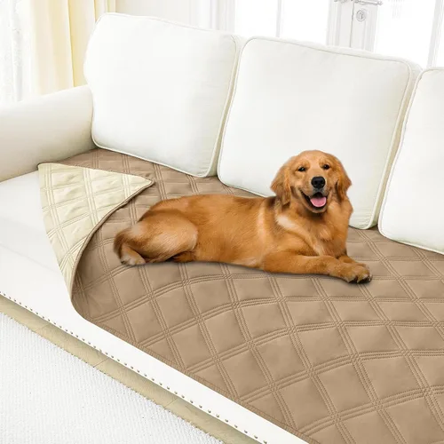 Vista 19 de Smiry Funda impermeable para cama de perro, manta reversible para mascotas para sofá Manta suave lavable para perro, funda a prueba de fugas