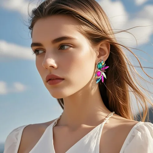 Vista 3 de Aretes colgantes vintage con diamantes de imitación para mujer