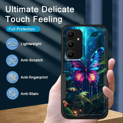 Vista 419 de Funda para Galaxy A14 5G, resistente de doble capa híbrida de policarbonato duro, goma suave, a prueba de golpes, funda protectora resistente