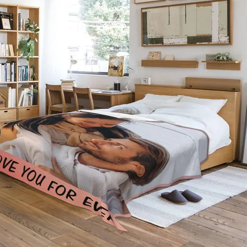 Vista 6 de Manta personalizada, diseño de vellón con texto, mantas con imágenes personalizadas para bebé, madre, padre, adultos, amigos, amantes, perros, 1 Foto