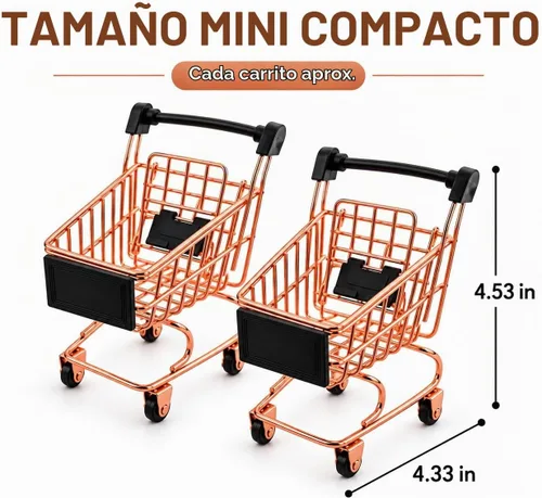 Vista 2 de Mini carrito de compras de metal, mini carrito de compras, carrito de supermercado, carrito de mano, carrito de mano, modelo de decoración