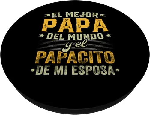 Vista 2 de Camisa de hombre para el día del padre El Mejor Papa del Mundo PopSockets intercambiables PopGrip