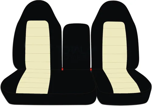 Vista 16 de Funda para asientos y apoya brazos de camiones, asiento delantero dividido 60/40 con apertura en el medio, para camión 1997-2000 Ford F-150, de 21