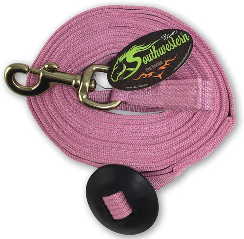 Vista 15 de Southwestern Equine Línea de estocada para caballos de algodón con broche de perno y tope de goma (negro, 24')