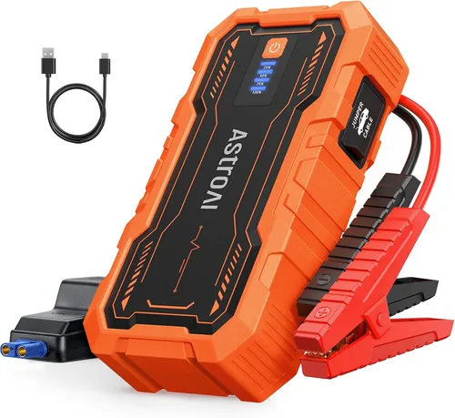 Vista 12 de AstroAI S8 Ultra 4000A arrancador de coche, caja de salto hasta todos los motores de gasolina y diésel de 12L, banco de energía portátil de 12 V