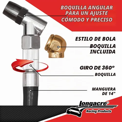 Vista 5 de Longacre 52-52004 Medidor de presión de neumáticos de 0-60 PSI, 2 pulgadas