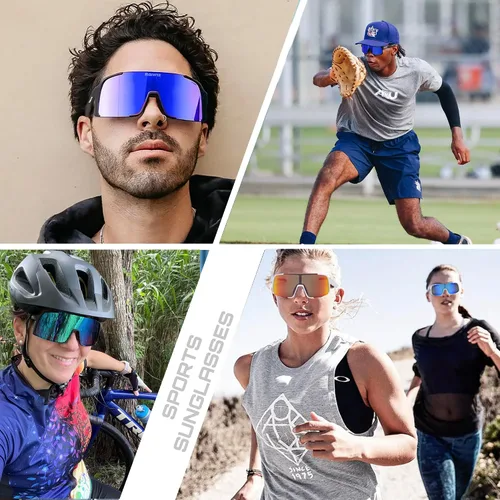 Vista 3 de maivnz Gafas de sol de béisbol para hombres y mujeres, protección UV400, gafas deportivas al aire libre para ciclismo, correr, golf, softbol