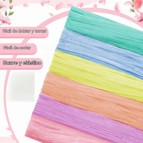 Vista 6 de Peryiter - Juego de 371 limpiapipas, suministros florales, color macarrón Color macaron