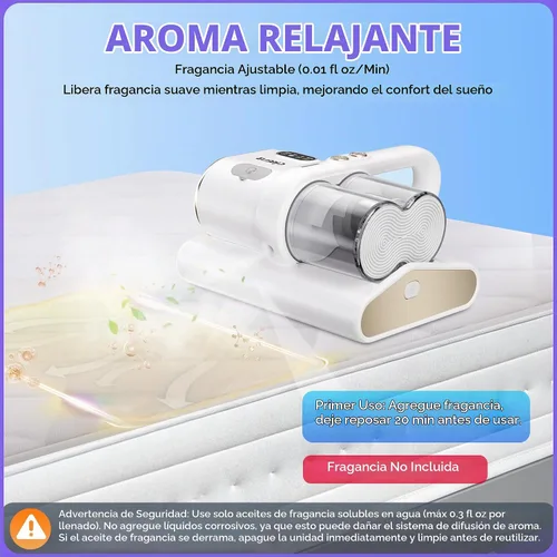 Vista 4 de Aspirador de colchón, aspiradora de cama de 16Kpa con luz UV‑C de Blanco