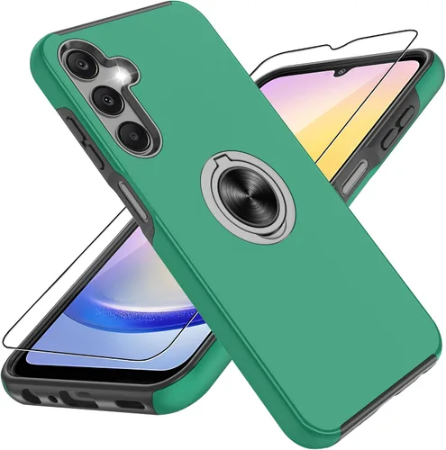 Vista 20 de Gritup Funda para Pixel 6A con protector de pantalla HD, soporte de anillo magnético 360 para Google Pixel 6A, color negro