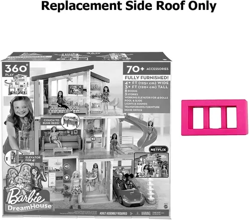 Vista 4 de Piezas de repuesto para Barbie Dreamhouse - FHY73 FHY74 Barbie Doll Dream House ~ Techo lateral de repuesto ~ Rosa