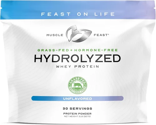 Vista 11 de Muscle Feast - Proteína de suero hidrolizada alimentada con pasto en polvo, chocolate (2 libras) All Natural Hormone-Free, Hydro Whey Powder for