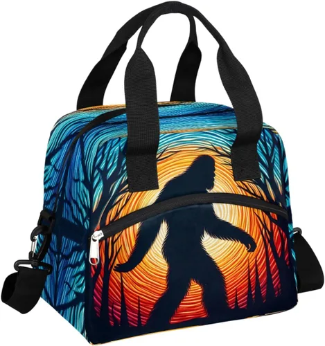 Vista 16 de Pardick Bolsa de almuerzo aislada con diseño de galaxia colorida para mujeres y hombres y adultos, con purpurina, grande, hielera, térmica A01