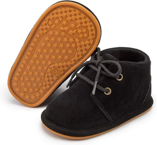 Vista 3 de HsdsBebe Zapatos Oxford de piel sintética suave con suela de goma antideslizante para niños y niñas, zapatos para caminar