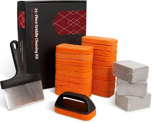 Vista 9 de Kit de limpieza de parrilla SHINESTAR para Blackstone, kit de limpieza de parrilla de parte superior plana de 12 piezas, equipado con almohadillas