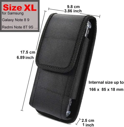 Vista 2 de Funda para teléfono de cintura para Xiaomi Redmi K30 Pro V 9 9A 9C 10X Redmi Note 9 9S 9 Pro Max cinturón clip caso nylon bolsa con trabillas