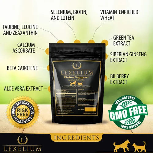Vista 3 de Suplemento para la visión y la vista para perros y gatos, fortificado con zeaxantina, arándano, luteína y betacaroteno, 7.05 oz