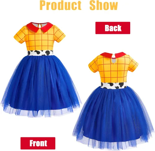 Vista 4 de Disfraz de princesa de Halloween para niñas, disfraz de hada de fiesta de cumpleaños, vestido para ocasiones especiales Jessie