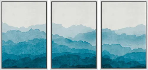 Vista 75 de SIGNWIN Lienzo enmarcado para pared, vista aérea de palmeras tropicales en un cielo azul, fotografía del océano costero, arte moderno, panorámico