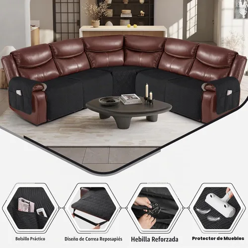 Vista 2 de KinCam Fundas impermeables para sofá modular reclinable, fundas de sofá reclinable de gran tamaño para sofá en forma de L, funda de sofá