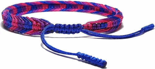 Vista 4 de LAMIBEE Pulsera tibetana con diseño de pansexualidad bisexual LGBT Proud Love Brazaletes de cuerda de amuleto y bohemio para mujeres y hombres