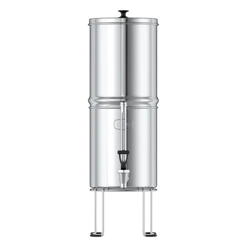 Vista 7 de USWF - Sistema de filtro de agua alimentado por gravedad, acero inoxidable de 2.25 galones, con 2 filtros de carbono, portátil con espiga de vidrio