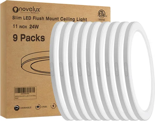 Vista 21 de Lámpara de techo de montaje empotrado - Certificada ETL - LED de 3,000 K y luz blanca cálida de 5 pulgadas, diseño redondo ultradelgado de 0.63